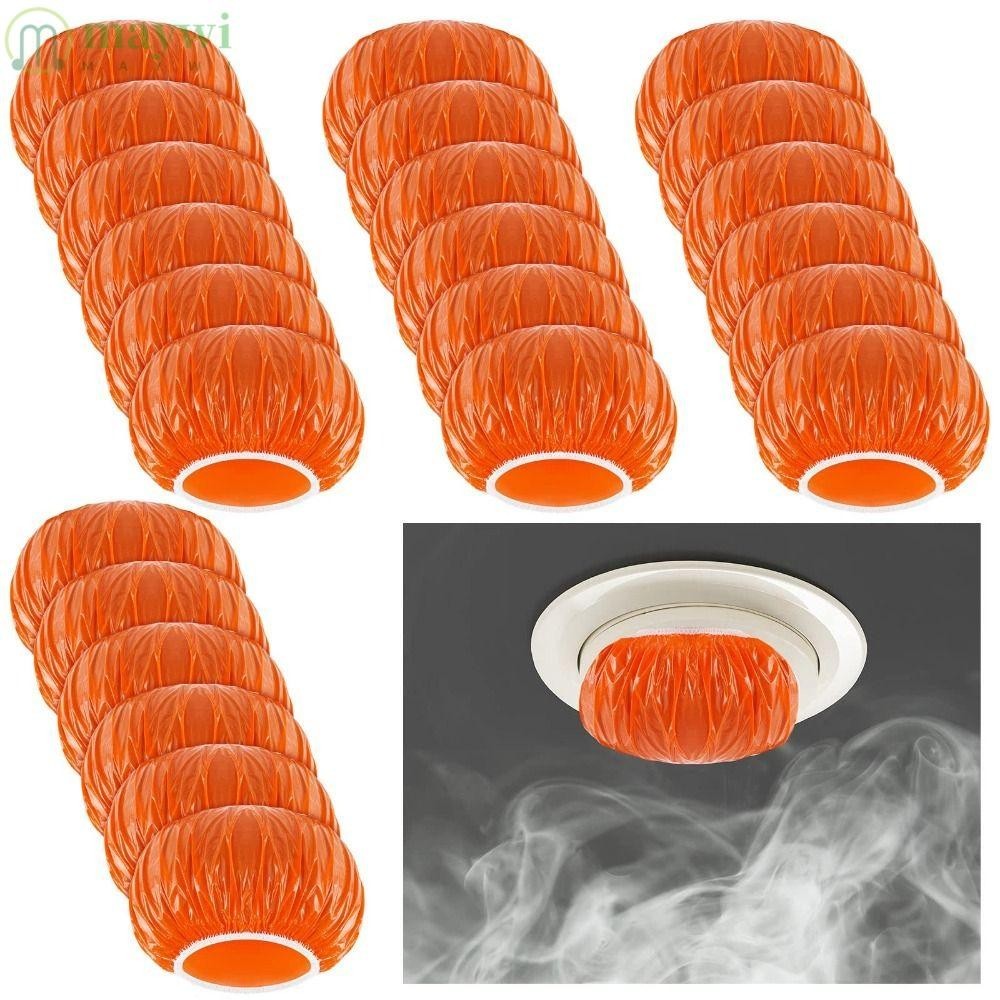 Maywi Fire Alarm Dust Cover, Elastic Orange Smoke Detector, Stop Alarm Thicken Plastic Paint Cover Home