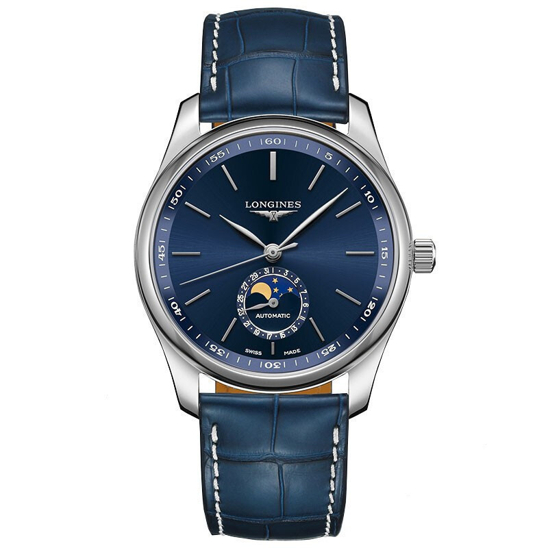 Swiss LONGINES LONGINES นาฬิกา Master Lunar Belt Automatic Mechanical Men 's Watch L2.909.4.92.0