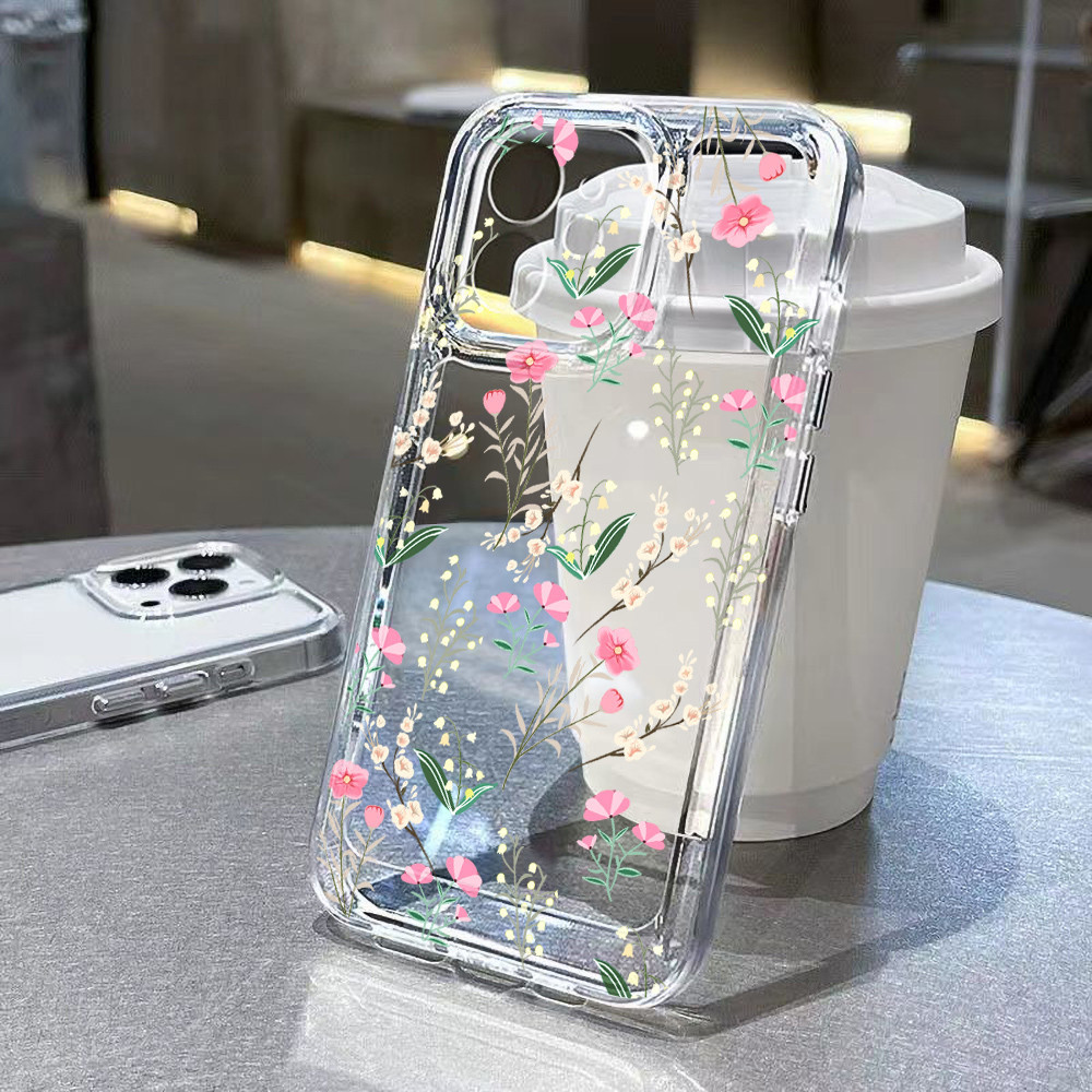 Flower กรณีที่ชัดเจน for Samsung A57 A37 A27 A17 A07 S26 Ultra A56 A36 A55 5G A54 A53 52 A33 A34 A35 A13 A14 A22 S24 S25