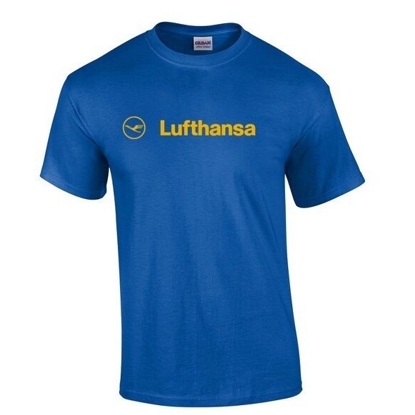 Lufthansa Vintage Logo German Airline Aviation T-Shirt Cotton Shirt