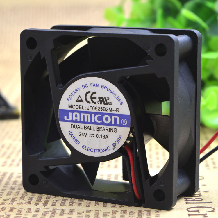 Kaimei jamicon 6025 6CM jf0625b2m-r 24v 0.13a พัดลมอินเวอร์เตอร์