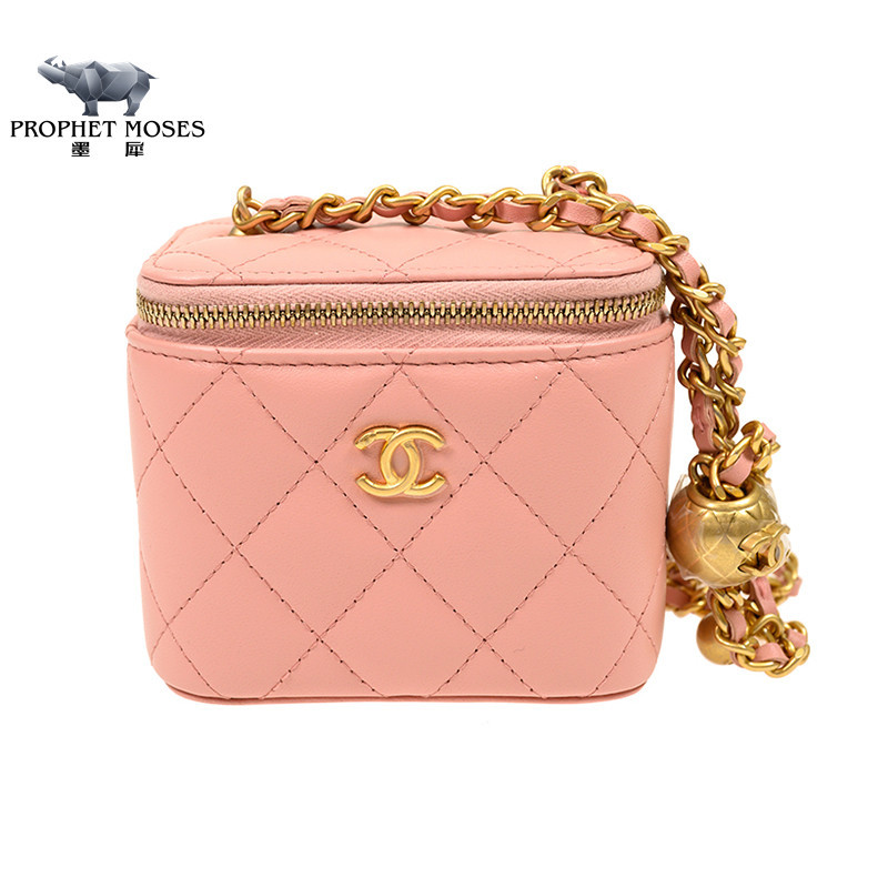 Moxi Chanel/Chanel New Women's Bag Single Shoulder Crossbody Diamond Sheepskin Gold Buckle Mini Box AP1447