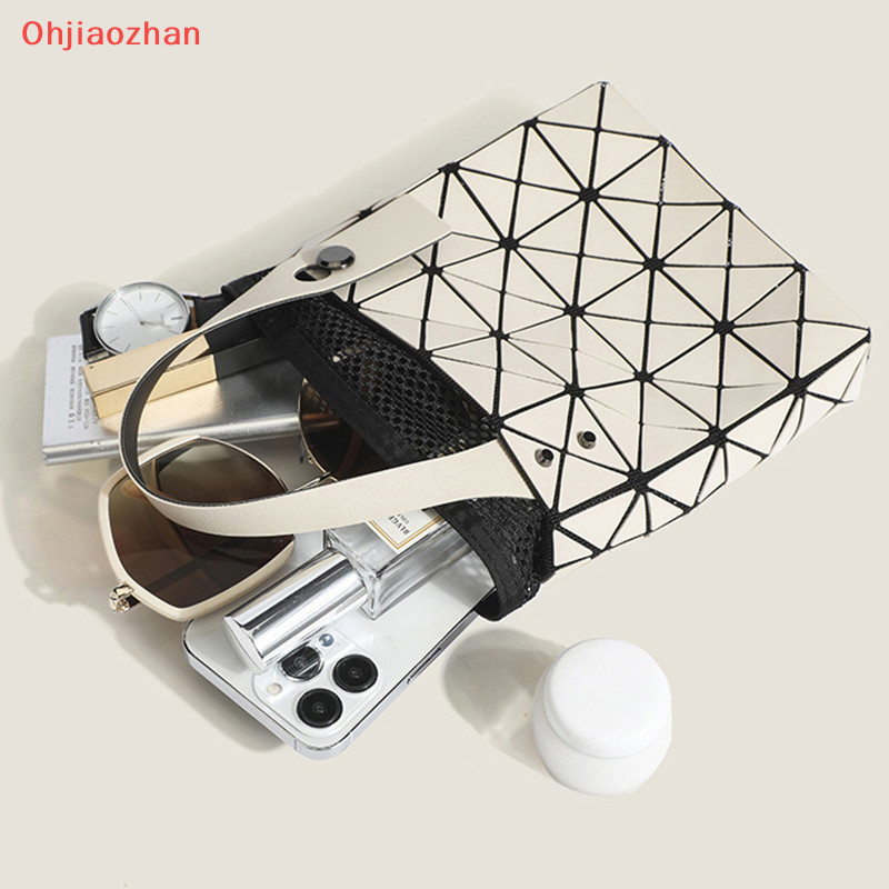 [OHJZ] ใหม่ Mini Geometry Grid มือถือแฟชั่นผู้หญิงอเนกประสงค์ความจุขนาดใหญ่กระเป๋าสะพายไหล่ใต้วงแขน OHG