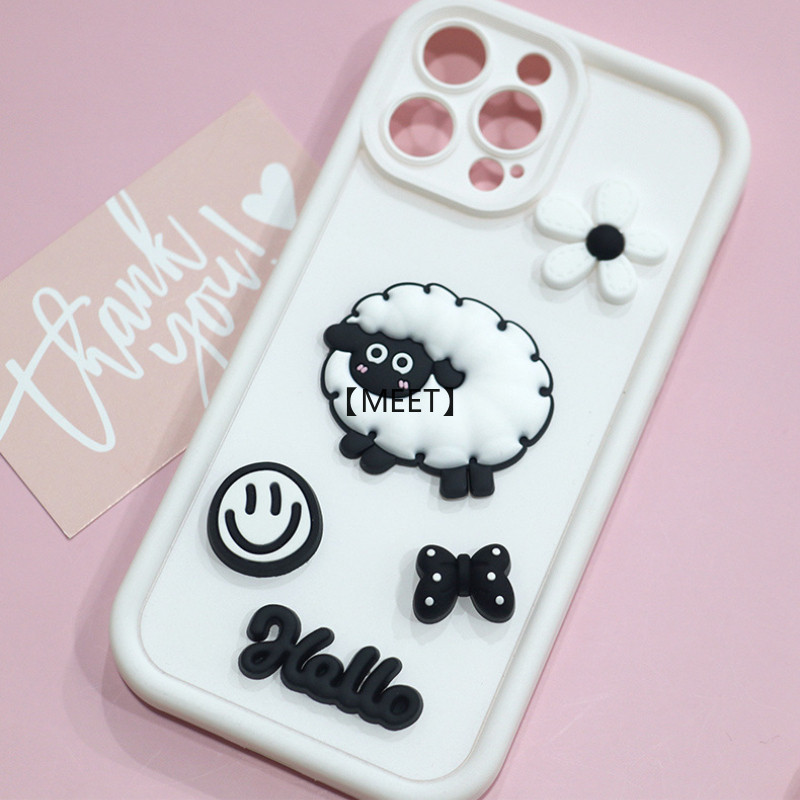 [ Meet ] 10pcs/pack การ ์ ตูนแกะน ้ อยกาวนุ ่ ม DIY เครื ่ องประดับอุปกรณ ์ เสริมเคสโทรศัพท ์ ฉนวนกันความร ้ อนถ ้ วยน ้ ําตกแต ่ ง Patch PVC กาวนุ ่ มชุดอุปกรณ ์ เสริม