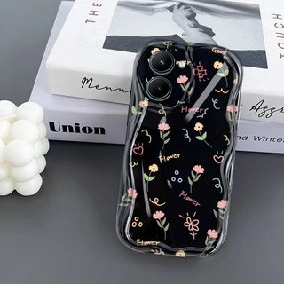 เคสโทรศัพท์กันกระแทกลายดอกไม้เล็กแบบเต็มหน้าจอ Vivo Y03 Y18E Y18 Y28 4G เคสนิ่มใสเคสป้องกัน