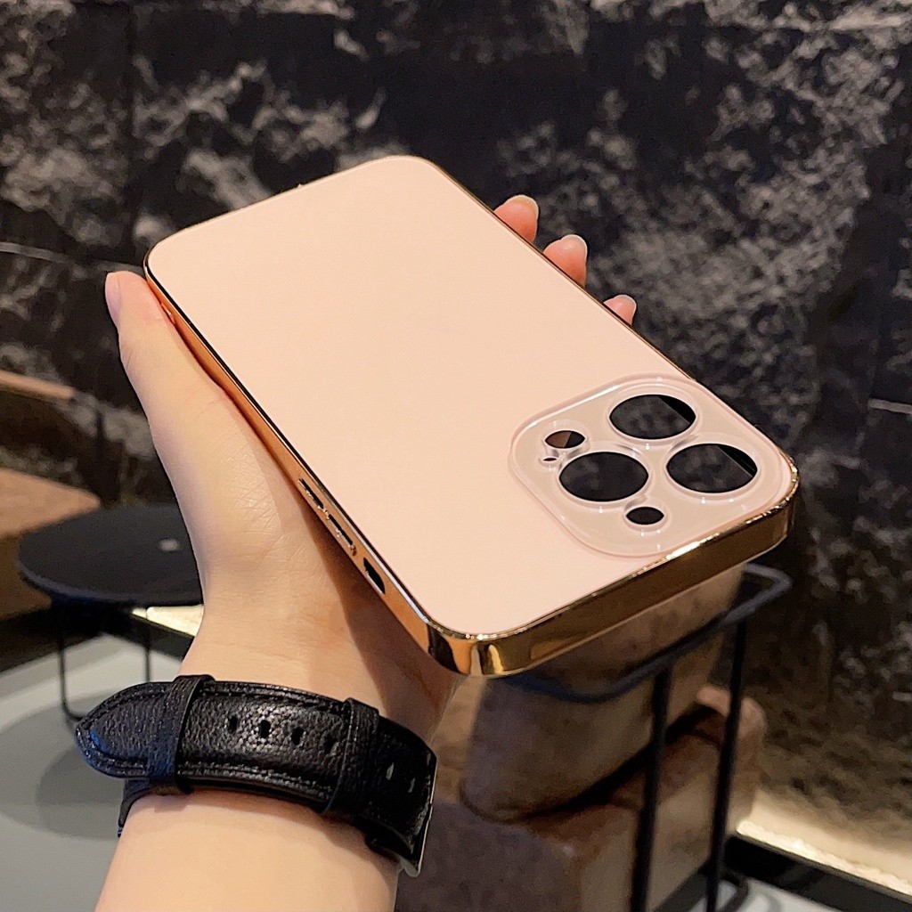 Electroplating Frosted Glassโทรศัพท ์ มือถือสําหรับIPhone 15 14 11 13 12 Pro Max Plus PCเลนส ์ IP14Plusหรูหราผิวป ้ องกันปกหลัง - รูปที่ 7