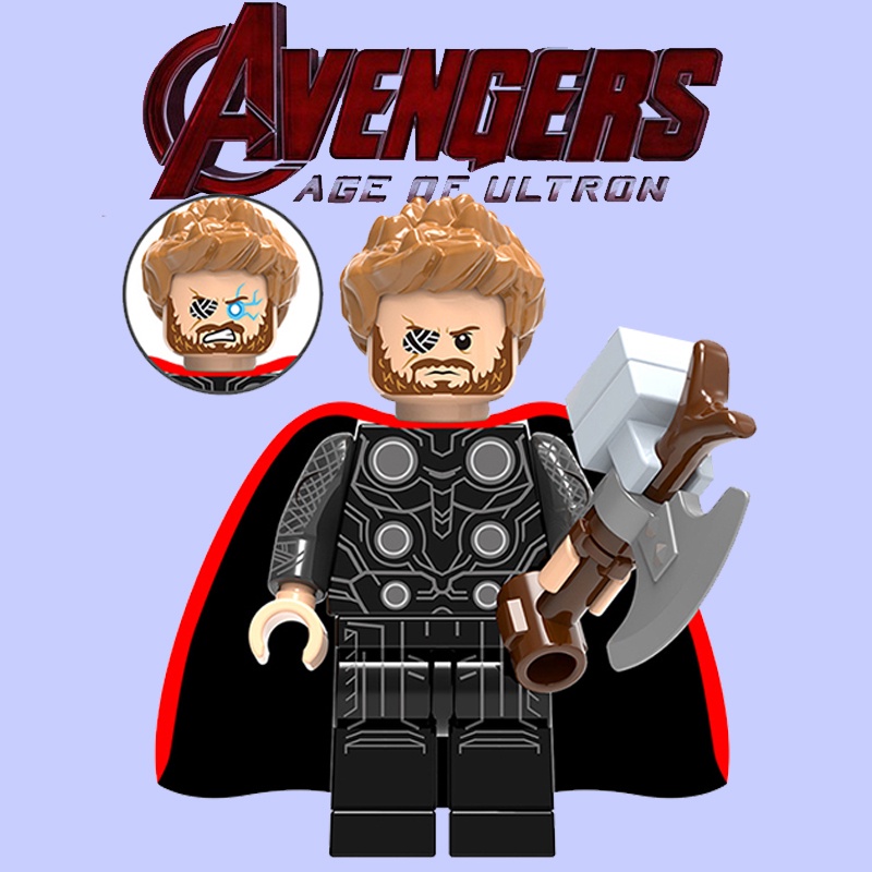 ใช ้ งานร ่ วมกับ Lego Marvel Avengers 3 Minifigures Superhero 863 Thor ประกอบบล ็ อกตัวต ่ อ Xinhong