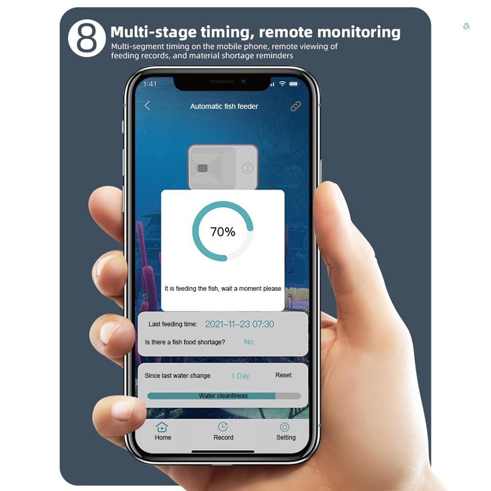 Wifi อัจฉริยะจับเวลาเครื ่ องป ้ อนอัตโนมัติ Aquarium Goldfish Feeder 100ML ขนาดใหญ ่ ความจุ Fish Feeder โทรศัพท ์ มือถือ APP Control - รูปที่ 2