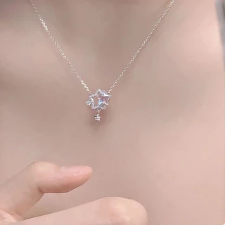 ร้านไทยพร้อมส่ง✨ สร้อยคอ โซ่ จี้รูปดาว ประดับเพชร สร้อยเงิน สวย หรูหรา สไตล์เกาหลี N175