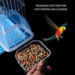 Hotwind Bird Cage Feeder นกแก ้ วน ้ ําแขวนชาม Parakeet Feeder กล ่ องกรงสัตว ์ เลี ้ ยงพลาสติกภาชนะบรรจุอาหารนกอุปกรณ ์ Q1W7