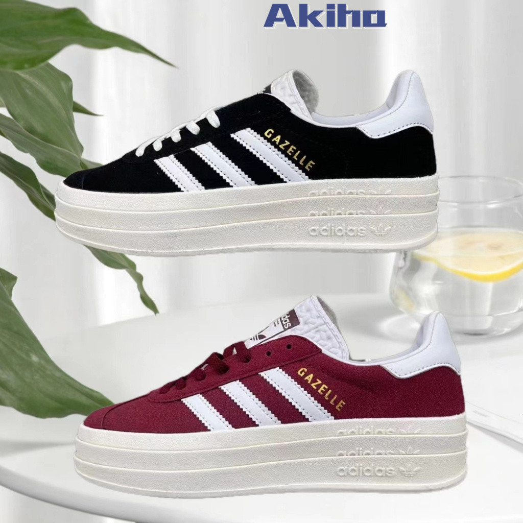 AD GAZELLE BOLD ผู้หญิงเห็นสีดํา HQ6912 酒红 HQ6892