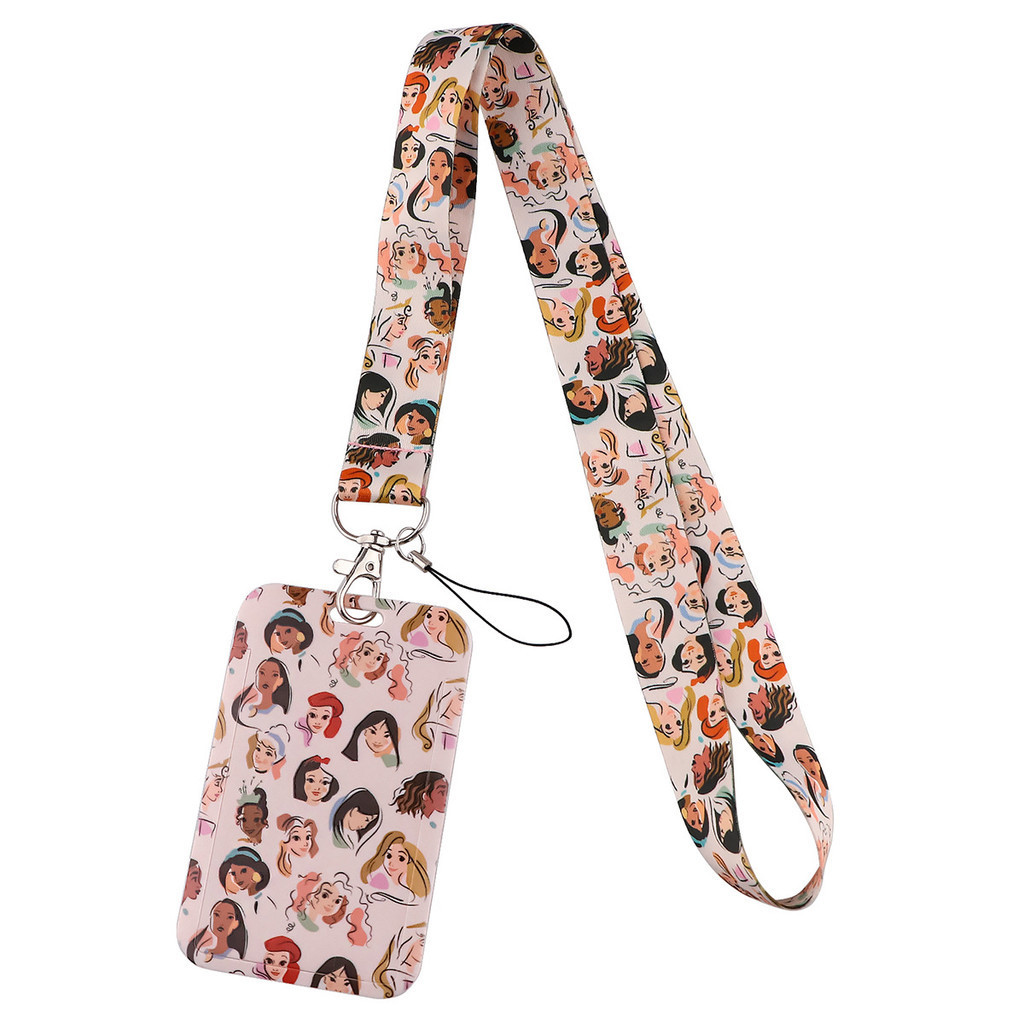 Disney Princess, Seven Dwarfs Lanyards Card Holder สายคล้องนามบัตรลายการ์ตูนแบบพรีเมี่ยม