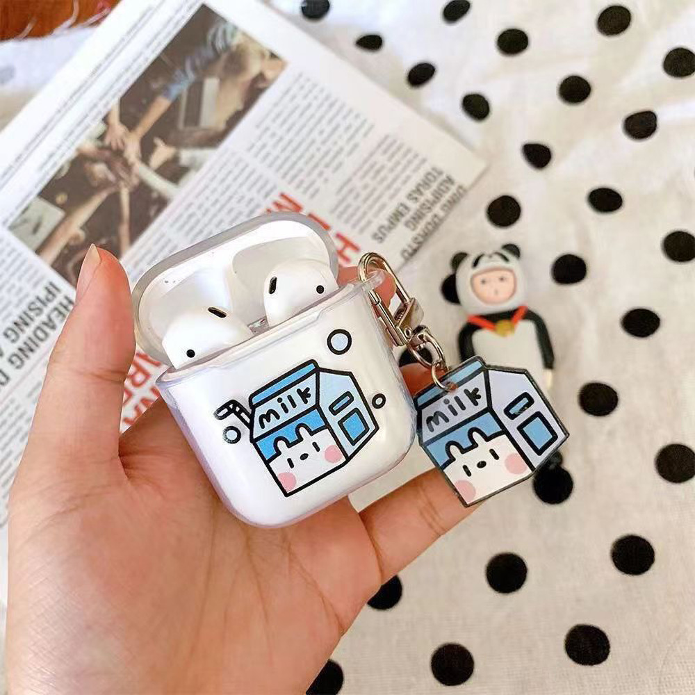 เคสป้องกันหูฟัง ภาพการ์ตูน For Airpods 1/2 Airpods Pro Airpods Pro 2 Airpods 3 TPU นุ่มและป้องกันการล่มสลาย +พวงกุญแจ