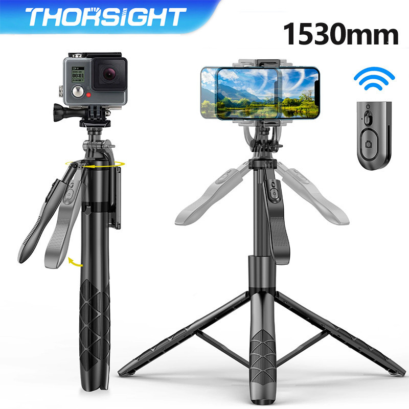 Thorsight ขาตั้งกล้องไม้เซลฟี่ไร้สาย Wireless Selfie Stick พับได้มาพร้อมรีโมทบลูทูธ พิเศษสามารถใช้กล้องแอคชั่น Gopro