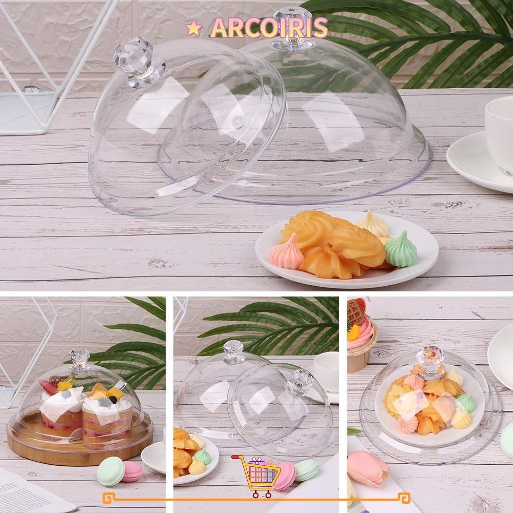 Arcoiris ฝาครอบอาหารโปร ่ งใสกันฝุ ่ นถาดเก ็ บขนมรอบจานอะคริลิคสร ้ างสรรค ์ เค ้ กขนมปังแผ ่ น