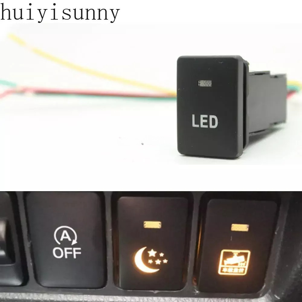 Hys สําหรับ Mitsubishi Outlander 2013-2020 Power On Off รถสีส้มไฟ LED ด้านหน้าด้านหลังหมอกโคมไฟปุ่มกระจกความร้อนปุ่มสวิทช์