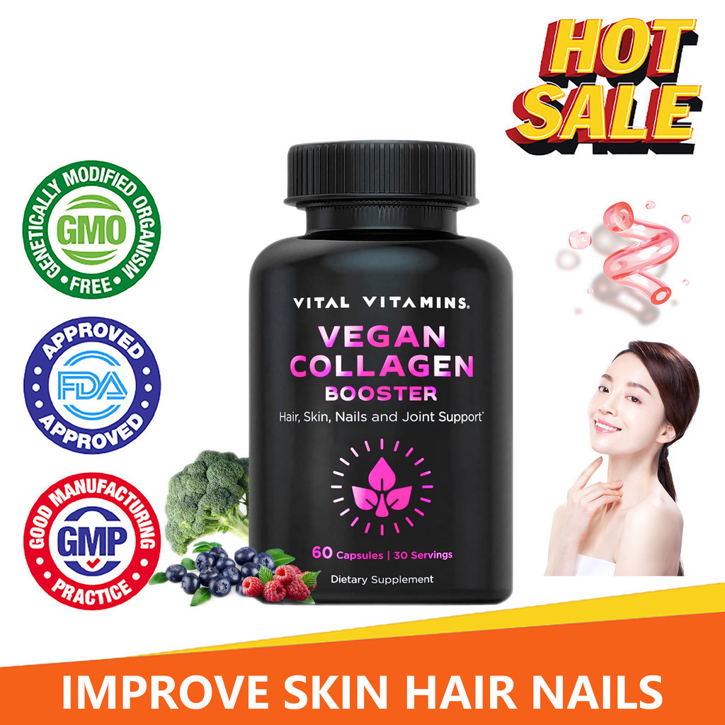 Vital Vitamin Vegan Collagen - อาหารเสริมคอลลาเจนจากพืช - รองรับผม , หนัง , เล ็ บและข ้ อต ่ อ