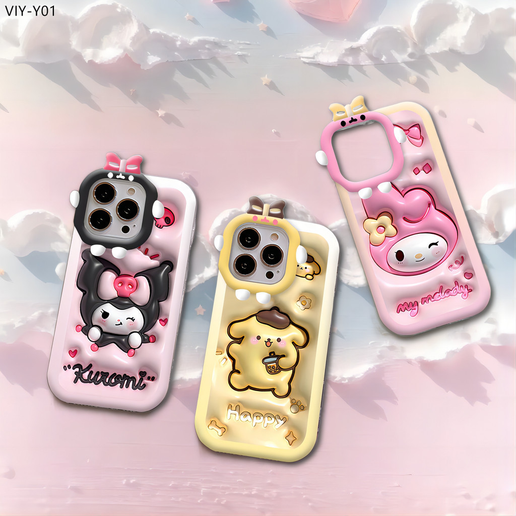 VIVO Y01 Y01A Y02 Y02A Y02T Y16 Y21 Y21S Y21T Y21A Y27 Y72 Y52 Y75 Y78 Y36 Y55 Y22 Y22S 4G 5G เคสวีโว่ สำหรับ Case Cartoon Kuromi Melody เคสโทรศัพท์ Little Monster Shockproof