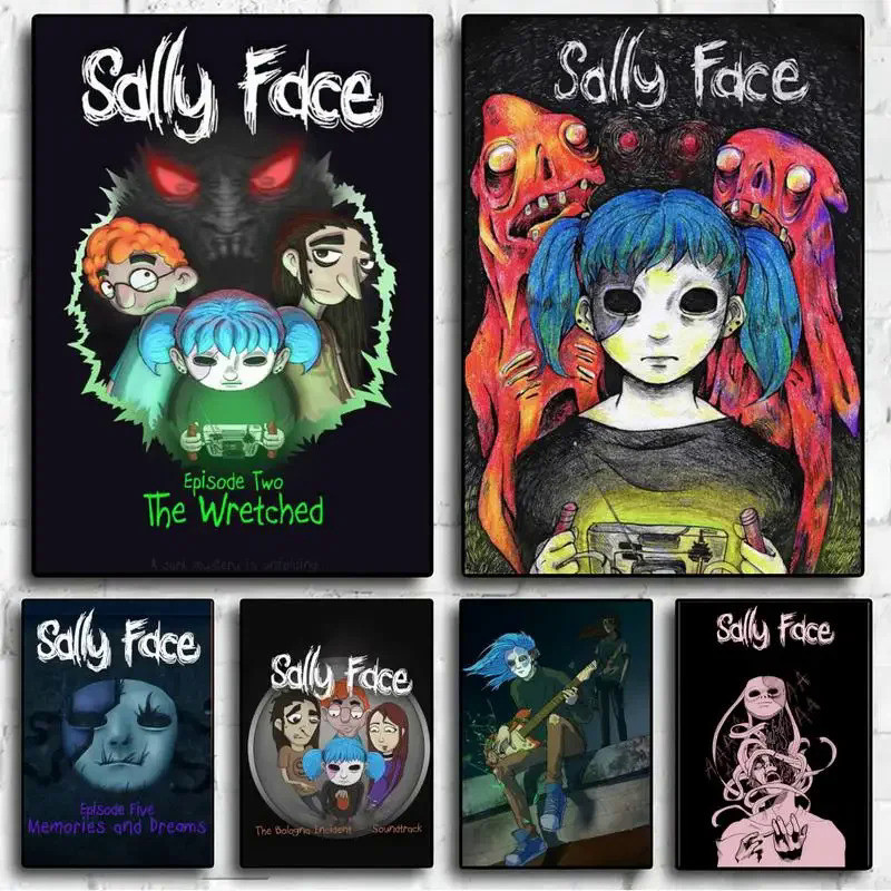 เกม Sally Face POSTER ภาพผนังสําหรับห ้ องนั ่ งเล ่ น Fall Decor A3