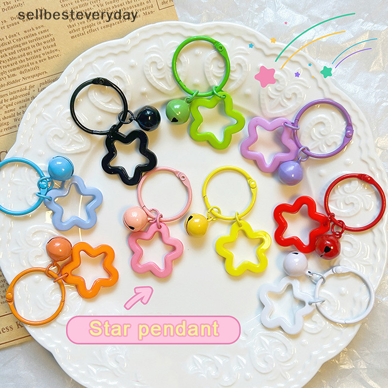 Seth พวงกุญแจโลหะเปิดแหวนหัวเข ็ มขัด Star Bells จี ้ พวงกุญแจสีสําหรับเครื ่ องประดับ Diy ทํา Key แหวนอุปกรณ ์ เสริม Vary