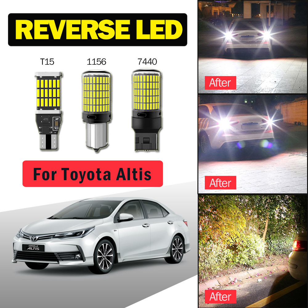 2pcs LED รถย ้ อนกลับหลอดไฟสําหรับ Toyota Corolla Altis T15/W16W T20/7440 1156 3014-144SMD High Bright 1200LM Blubs