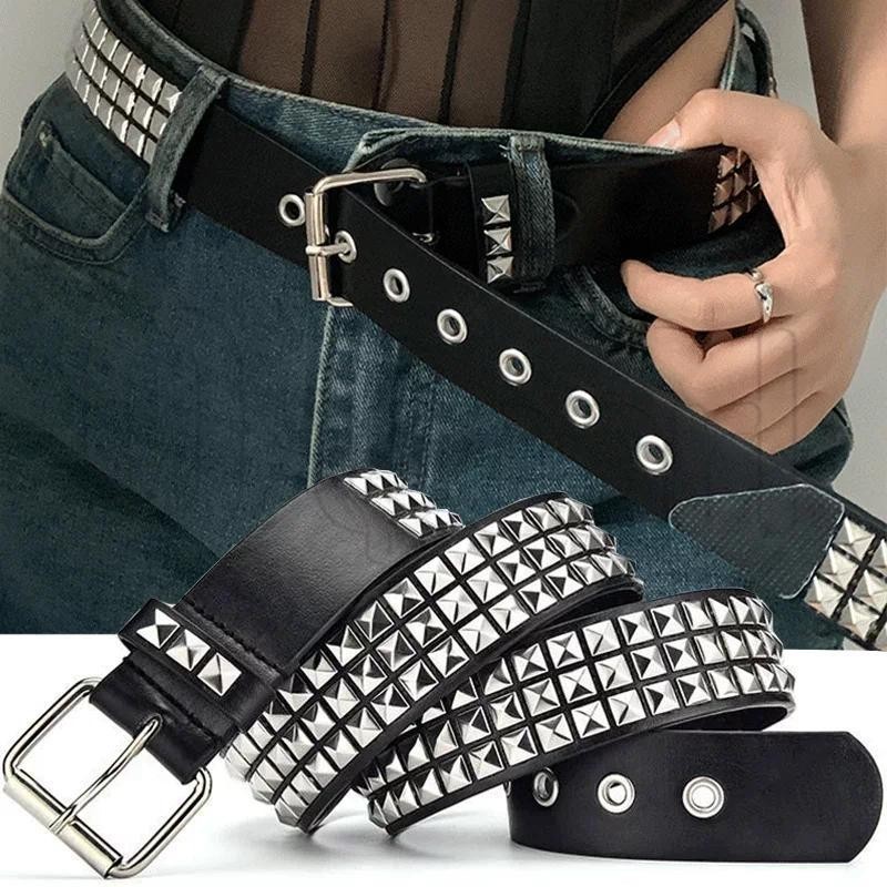 Y2k Shinning Rhinestone เข็มขัด-ผู้หญิงโลหะหัวเข็มขัด PU สาย-เพชร Bling Ins Punk เข็มขัดหนัง-สาวแฟชั่น Goth Rivet เข็มขัด-สําหรับ Western คาวบอยกางเกงยีนส์เข็มขัด