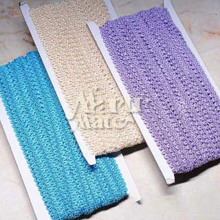 ดิ้นตะขาบ สีพื้น No.005 ดิ้นถัก กว้าง 1.2 ซม. (แพ็ค 14 หลา) ดิ้น ลูกไม้ ตกแต่งงานบายศรี งานพวงมาลัยประดิษฐ์ พานพุ่มบู...
