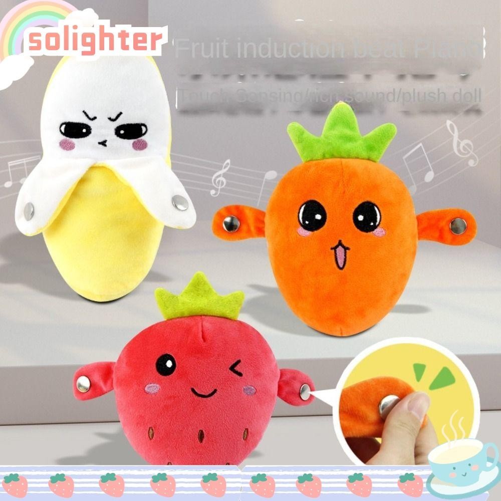 Solighter Sensing Beat ของเล่นตุ๊กตา, ของเล่นตุ๊กตาสตรอเบอร์รี่ผลไม้ Sensing Beat เปียโน, ผลไม้ดนตรี Dooll Banana Interactive ของเล่นดนตรี Ragdoll ตุ๊กตา