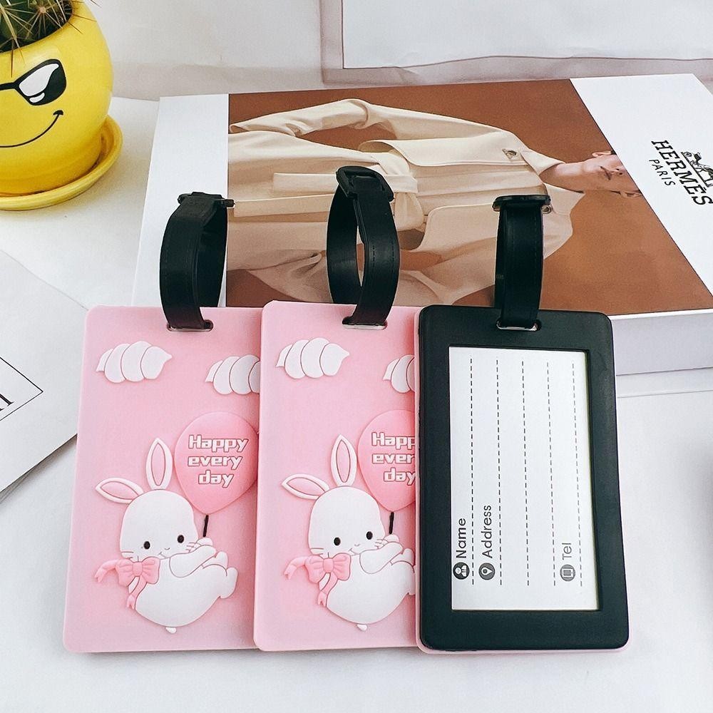 Nondyoye แท็กกระเป๋าเดินทาง, การ์ตูนสัตว์หลากสีกระเป๋าเดินทางป้าย, ซิลิโคนนุ่มหัวเข็มขัดเข็มขัด Mark Baggage ป้าย