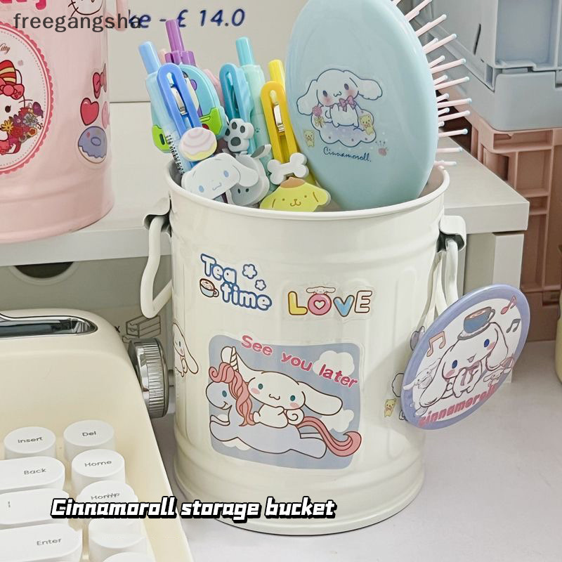 [FREG] Ins Cute Hello Kitty Sanrio Student Girl Storage ที่ใส่ปากกาพลาสติกความจุขนาดใหญ่กล่องเก็บของจิปาถะ FDH