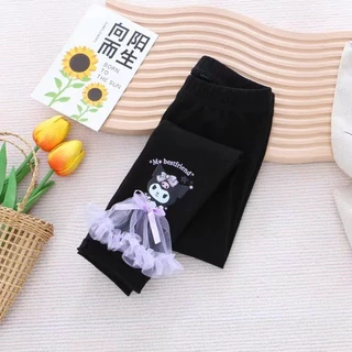 Kuromi Melody Cinnamoroll Sanrio กางเกงเลกกิ้ง สำหรับเด็กผู้หญิง สไตล์มินิมอล ผ้านุ่ม ยืดหยุ่นดี ใส่สบาย✨