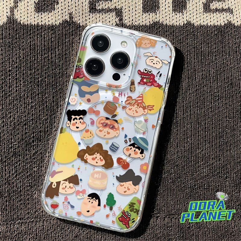 การ์ตูนเครยอนชินจังคอลเลกชันเคสโทรศัพท์สําหรับiphone 15 14 11 PRO MAX 7+ 8+ XS XR 13 12 MINI 11 PRO XSMAX SE2020 X Anti Drop Abrasionชาร์จไร้สายปลอกแม่เหล็ก