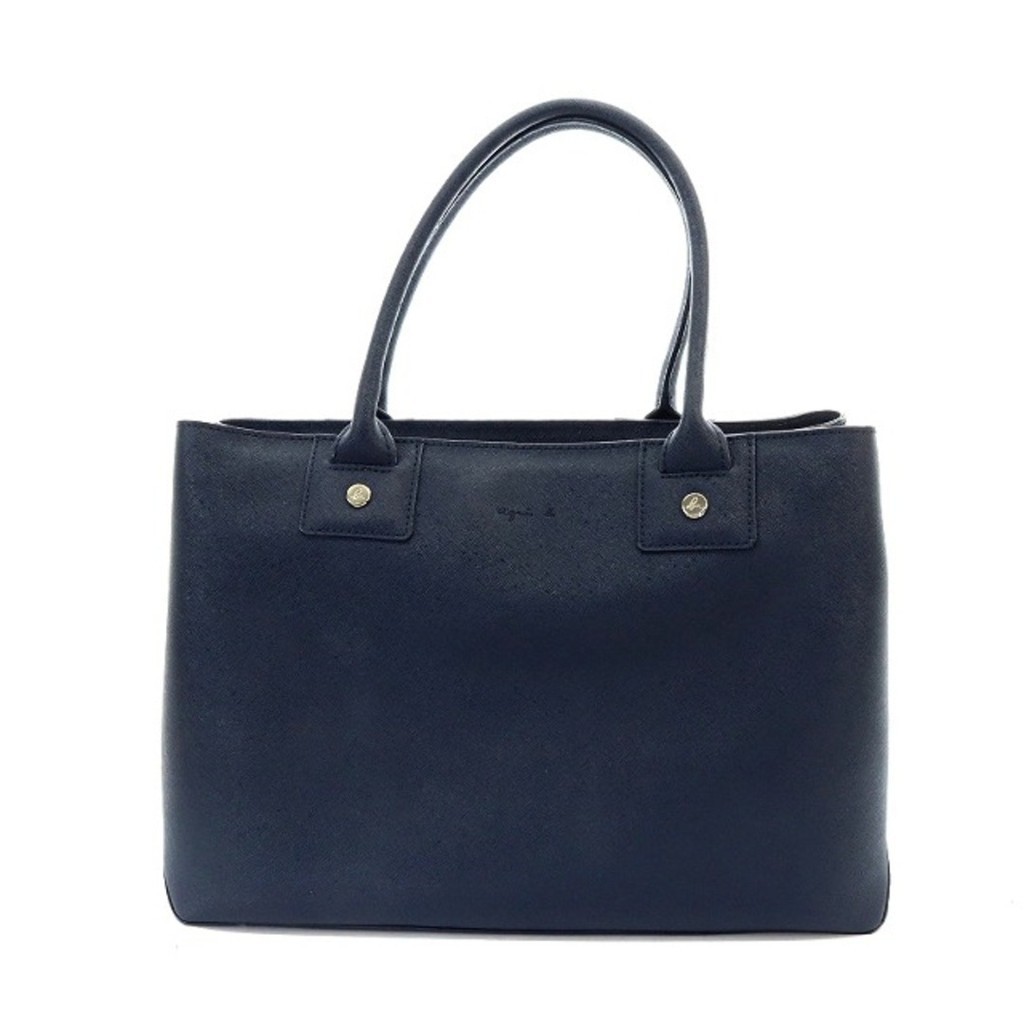 Agnes Bey Agnes B. tote bag leather navy Direct from Japan Secondhand