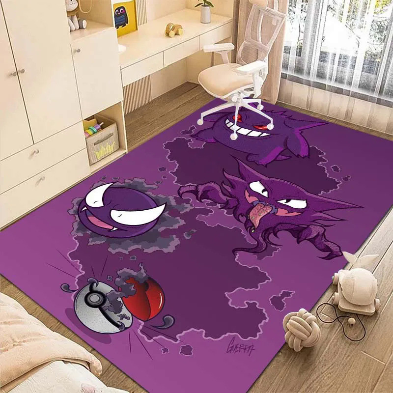 น่ารัก Pokemon Gengar การ์ตูนพรมและพรมห้องนั่งเล่นห้องนอนขนาดใหญ่-area นุ่มและสะดวกสบายพรมตกแต่งของขวัญประณีต