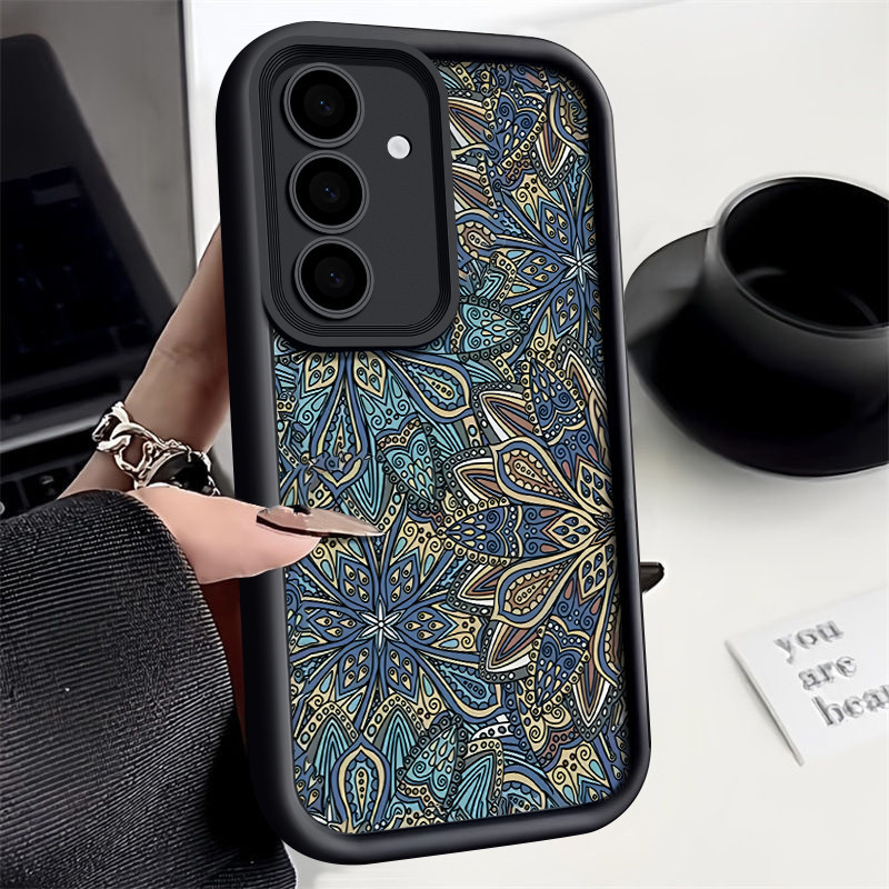 SAMSUNG ดอกไม้โมเสคเคสโทรศัพท์สําหรับsamsung Galaxy A55 A15 A14 A54 A35 A34 A53 A52 5Gซิลิโคนกันกระแทกนุ่มTPUปกหลัง