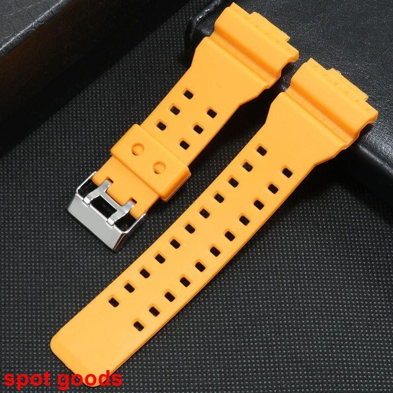 สายทดแทน Casio gshock สายยาง GA 100 110GB GD120GA400 สีดํา gold knight ซิลิโคน