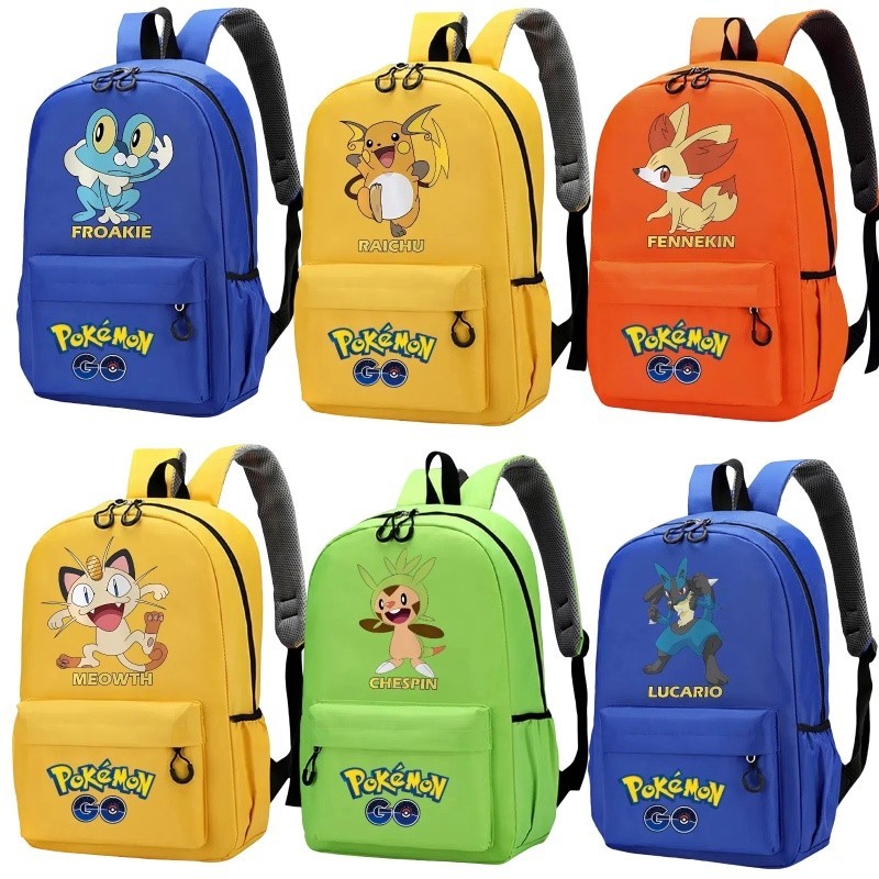 ใหม่pokémonกระเป๋าเป้สะพายหลังเด็กraichuสัตว์เลี้ยงelfพิมพ์กระเป๋านักเรียนนักเรียนpsyduck Togepiการ์