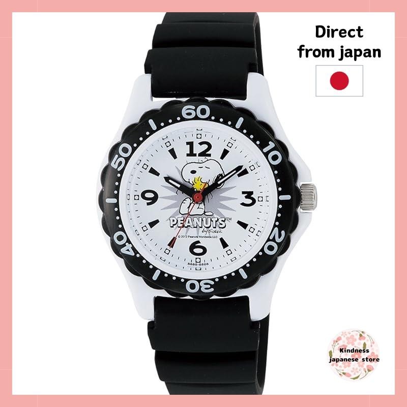 【Direct from japan 】 [Citizen Q&Q] Wristwatch Analog Snoopy Waterproof Urethane Belt AA96-0016 White × Black