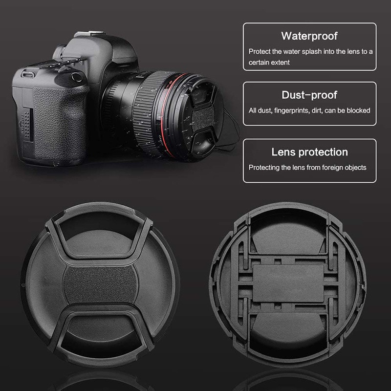 ฝาปิดหน้าเลนส์ แบบบีบกลาง Lens Cap by Sickcamera วัสดุแข็งแรง ทนทาน (เสียหายเปลี่ยนใหม่ทันที)