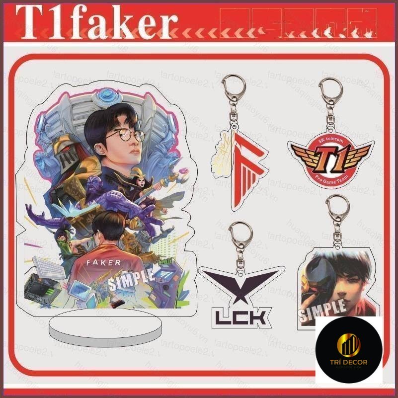 T1 faker LCK พวงกุญแจรูปของเล่นอะคริลิคน่ารักกระเป๋าจี้ Key Chain ของขวัญ