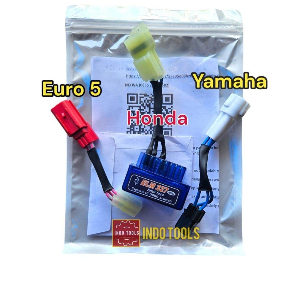 Scanner motor injeksi obd2 ELM 327 untuk sepeda motor Yamaha dan honda TERMURAH
