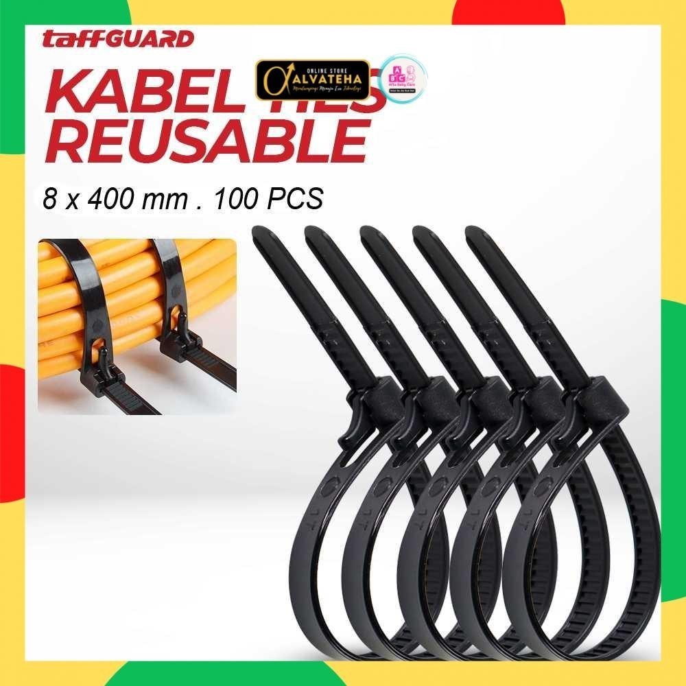 Cable Ties Zip Cable Organizer นํากลับมาใช้ใหม่ได้ 8x400 มม. 100 ชิ้น - NL16