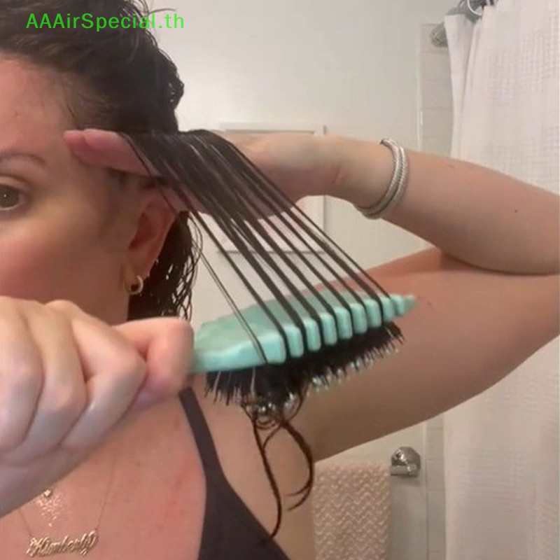Aaairspecial Curly Hair Brush - แปรงที่ดีที่สุดสําหรับจัดแต่งทรงผมผมหยิก, แปรงกําหนดลอนสําหรับผมเปียกและแห้ง - Bounce Curl Dinning Brush TH