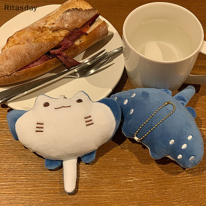 Ritasday 1PC การ์ตูนสัตว์ทะเล Devil Rays ตุ๊กตาของเล่นตุ๊กตาเครื่องประดับตุ๊กตาสัตว์ Manta Ray ตุ๊กตาพวงกุญแจจี้เด็กผู้หญิงของขวัญใหม่