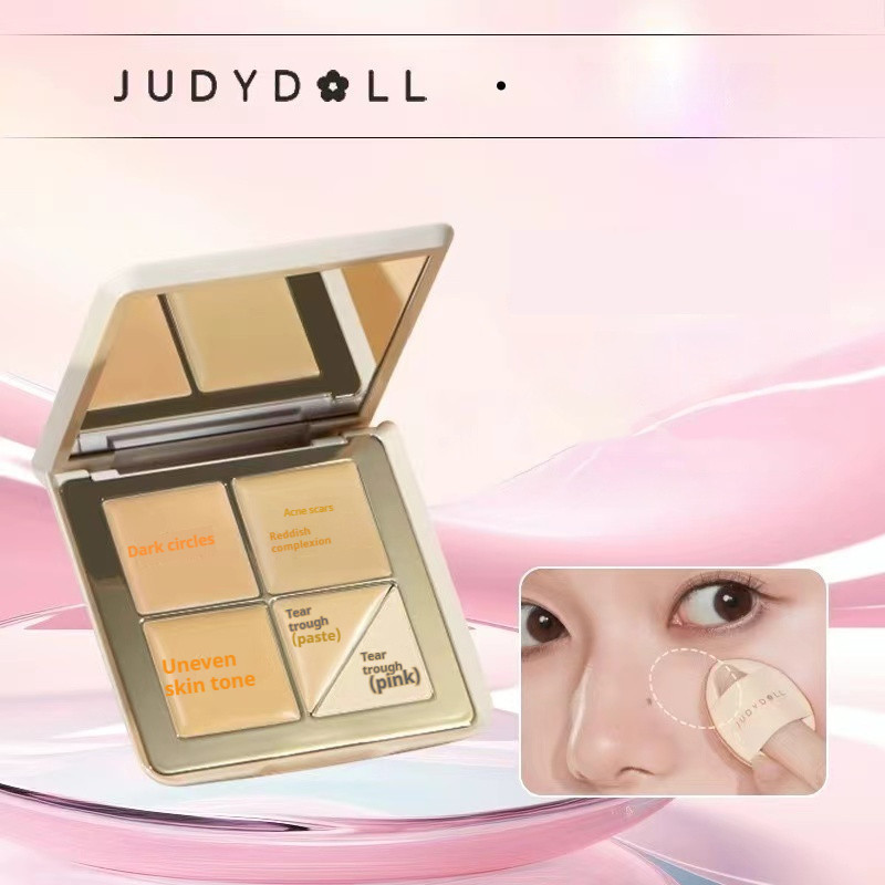 Judydoll Tangerine ห้าสีคอนซีลเลอร์ Palette Judydoll 五色盘 คอนซีลเลอร์บนใบหน้าครอบคลุมจุดสิวเครื่องหมายฉีกขาดฉีกขาดฉีกขาดคราบและ Dark Circles คอนซีลเลอร์แผ่น
