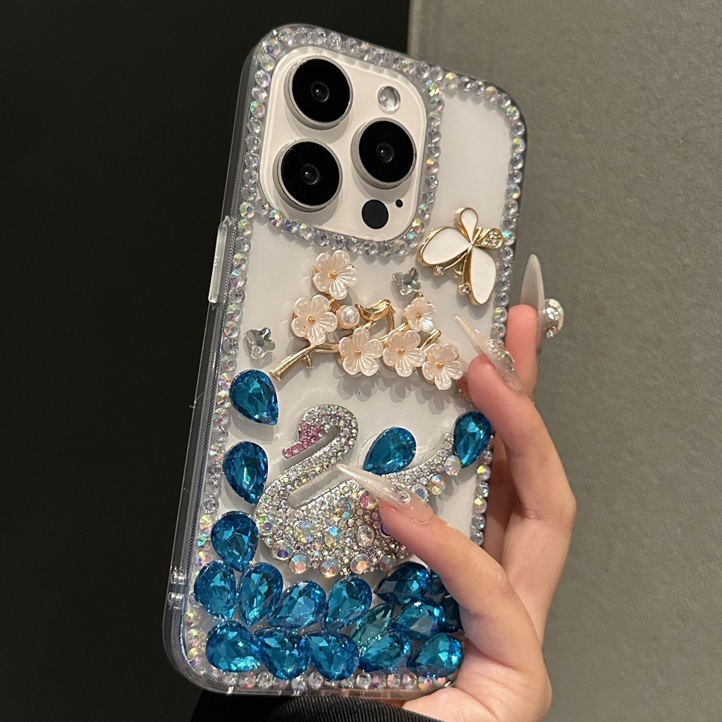 แฟชั่นเงาเพชรหงส์เคสโทรศัพท์เข้ากันได้กับOppo Reno 15 Pro Max 16F 15F 14F 14 13 12 11 Pro 13Pro 13F 