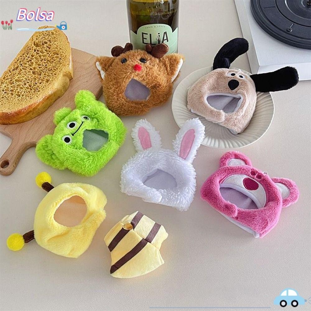 Bolsa หมวกตุ๊กตา, หมวกที่ถอดออกได้การ์ตูน Loopy Beaver ตุ๊กตาหัว, Kawaii เสื้อผ้าอุปกรณ์เสริมตุ๊กตาสัตว์สีชมพู Little Beaver หมวกเด็กชายและเด็กหญิง