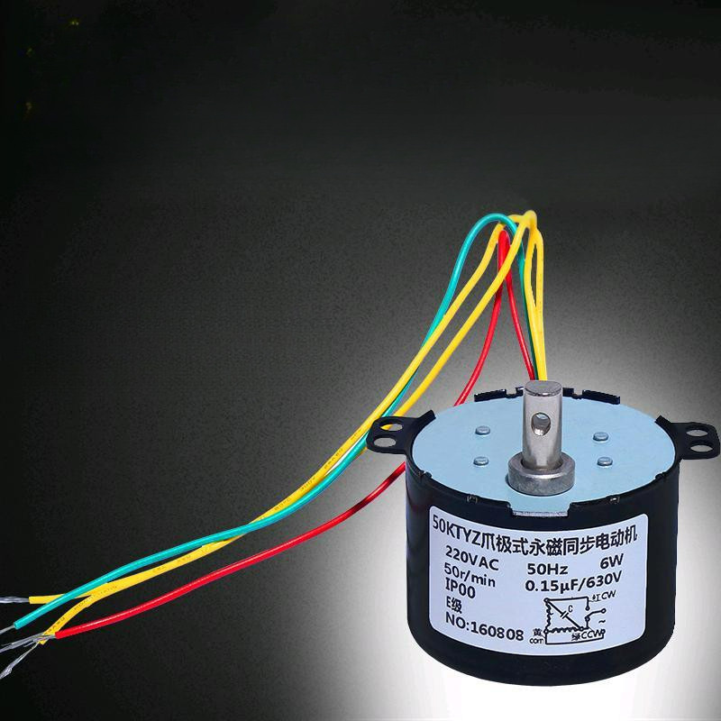 50ktyz แม่เหล็กถาวรมอเตอร์ซิงโครนัส AC 220V 50รอบต่อนาทีมอเตอร์เงียบไปข้างหน้าและย้อนกลับ