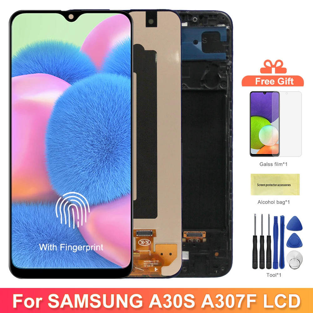 Amoled A30S หน้าจอ,สําหรับ Samsung Galaxy A30S A307 A307F A307FN A307G A307YN Lcd Dispaly Digital To