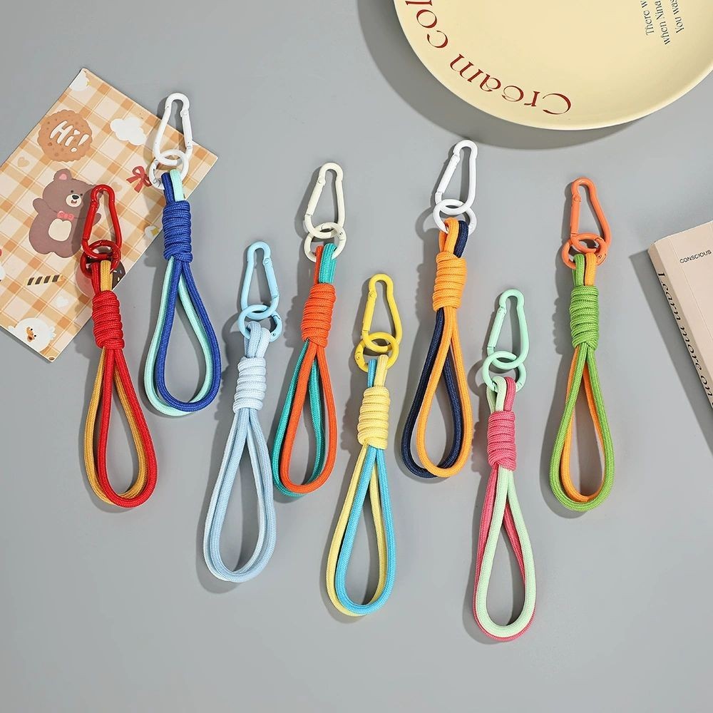 คละสีทอเชือก Double-Deck พวงกุญแจ Anti-los หัวเข็มขัดโทรศัพท์มือถือกรณี Lanyard DIY ตุ๊กตาขวดกระเป๋าจี้แหวนกุญแจรถ